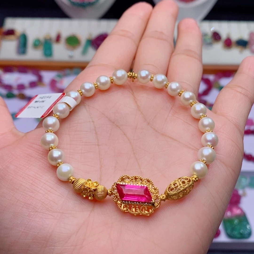 18K金镶嵌手链碧玺d