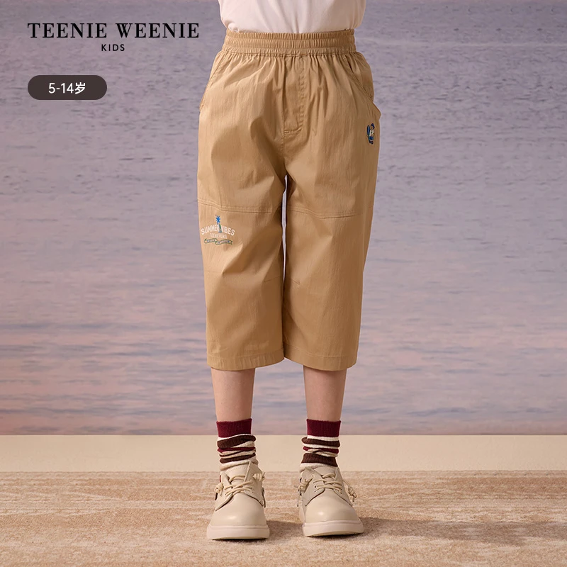 TeenieWeenie Kids小熊童装25夏宽松舒适休闲八分裤TKTC252411B