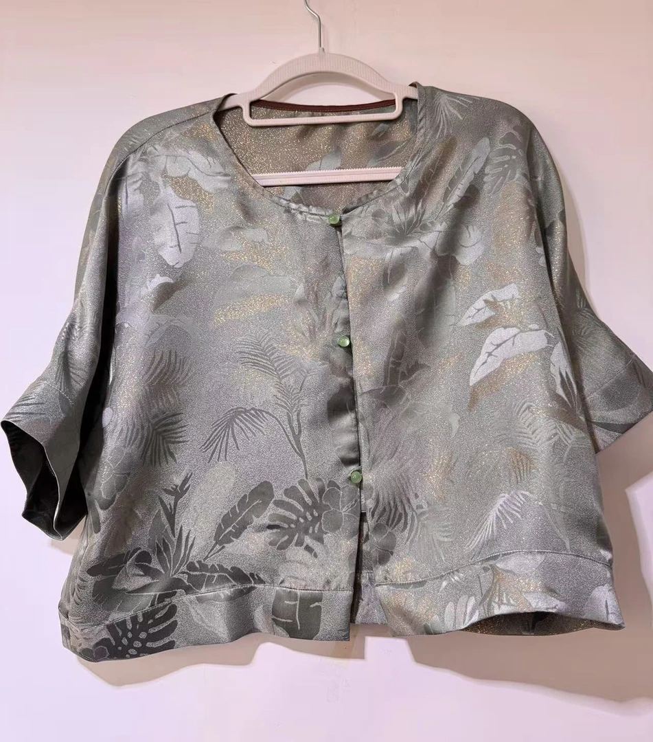 桑蚕丝香云纱唐褙子中式国风女装上衣