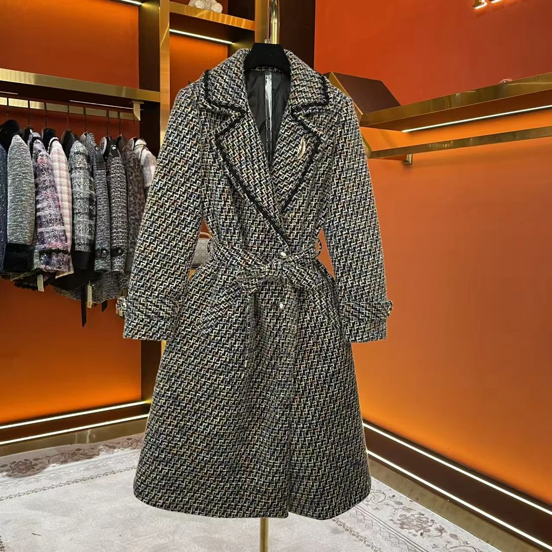 【桃子】设计师冬季气质时尚中长款羽绒服Y959