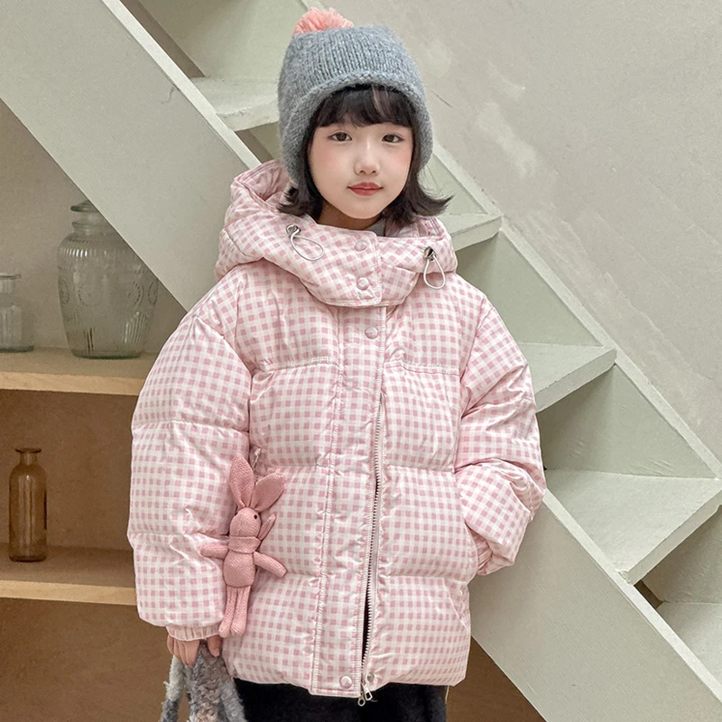 2025新款童装羽绒服女童中长款加厚90白鸭绒洋气保暖韩版冬装外套