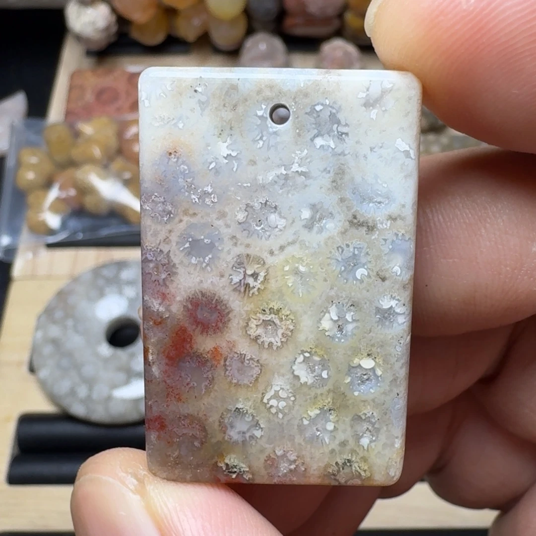 硅化珊瑚（珊瑚玉）未镶嵌纯天然有机玉石保真色