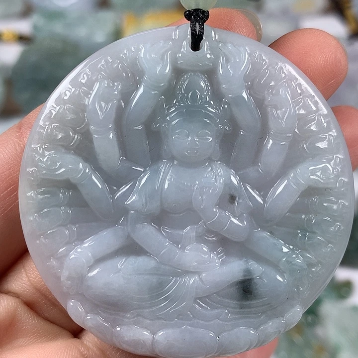 翡翠未镶嵌颈饰千手观音福利