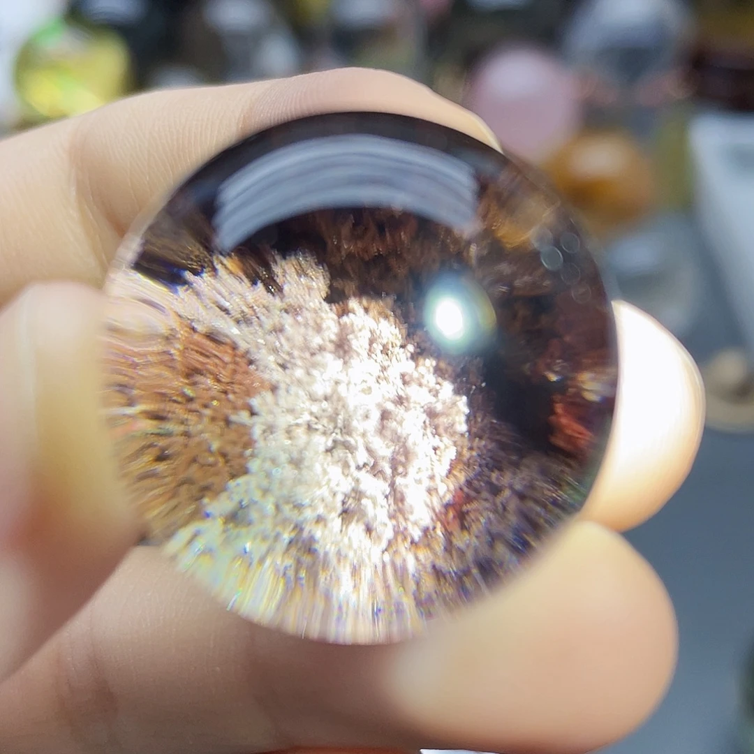 未镶嵌珠宝半成品水晶天然幽灵25mm