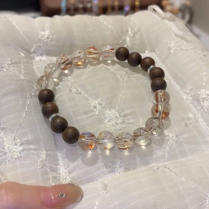 银S925镶嵌手链烟晶