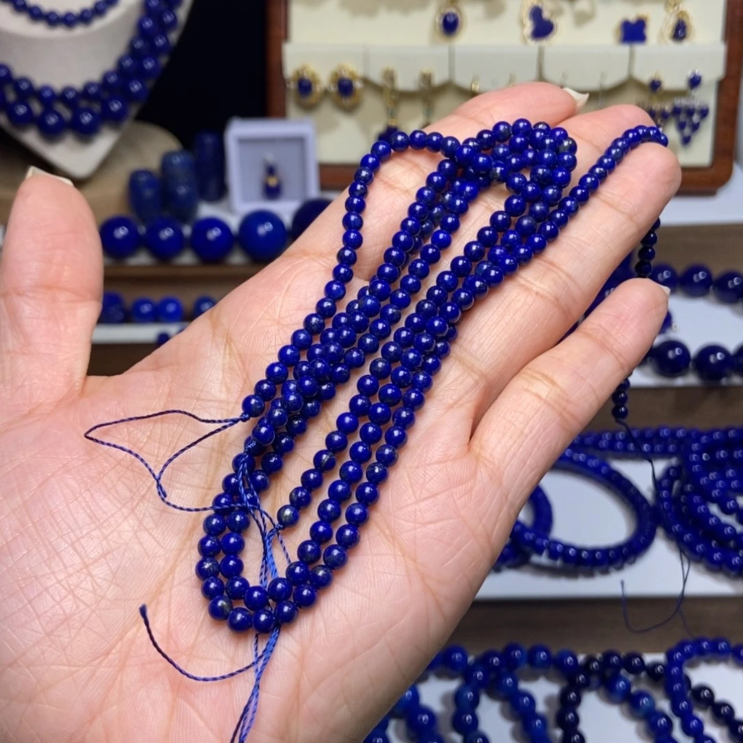 追***风青金石未镶嵌75公分长链 3mm+