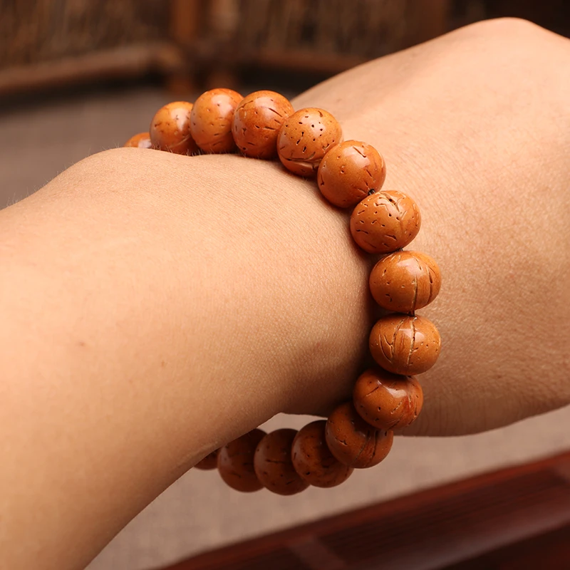 苹果珠桃核手串 红皮桃核手串 男士桃核手串 女士桃核手串1.4*1.0