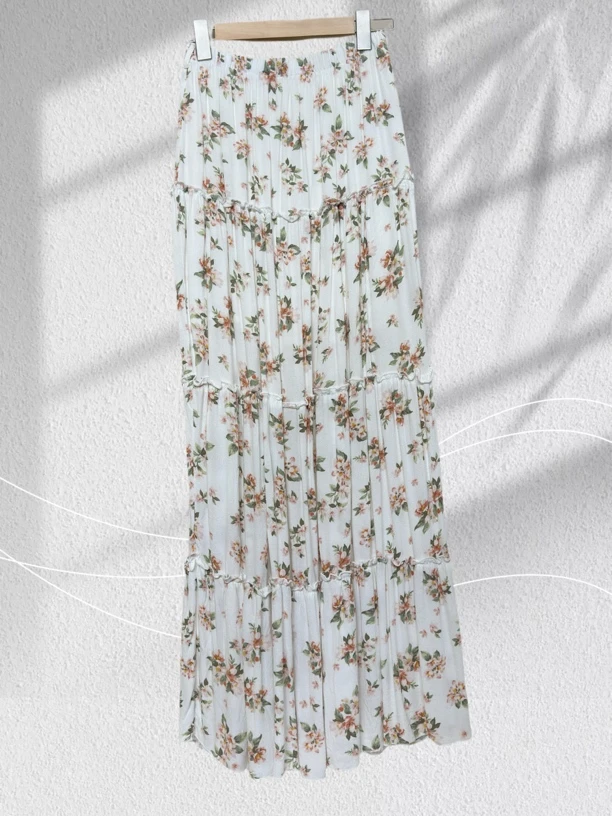 A6773（花半裙）碎花中长款高腰气质显瘦时尚复古法式春夏