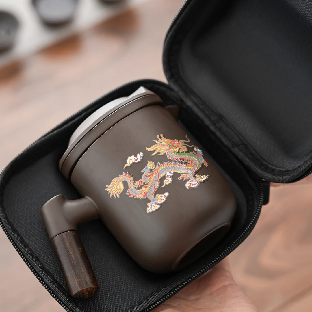 允铮紫砂变色快客杯一壶四杯旅行便携式包随身户外车载泡茶壶茶杯