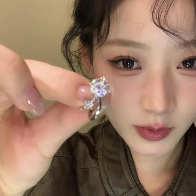 铜合金耳饰 银色仿钻耳夹 精致百搭优雅耳饰新款耳饰