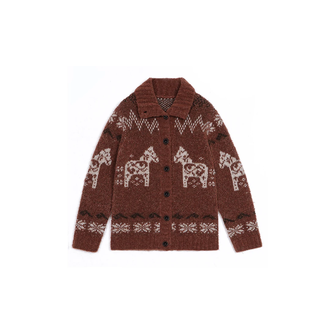 Y III CHUAN EO圈圈纱撞色费尔岛小马毛衣开衫DSC买手店DY5Y16001