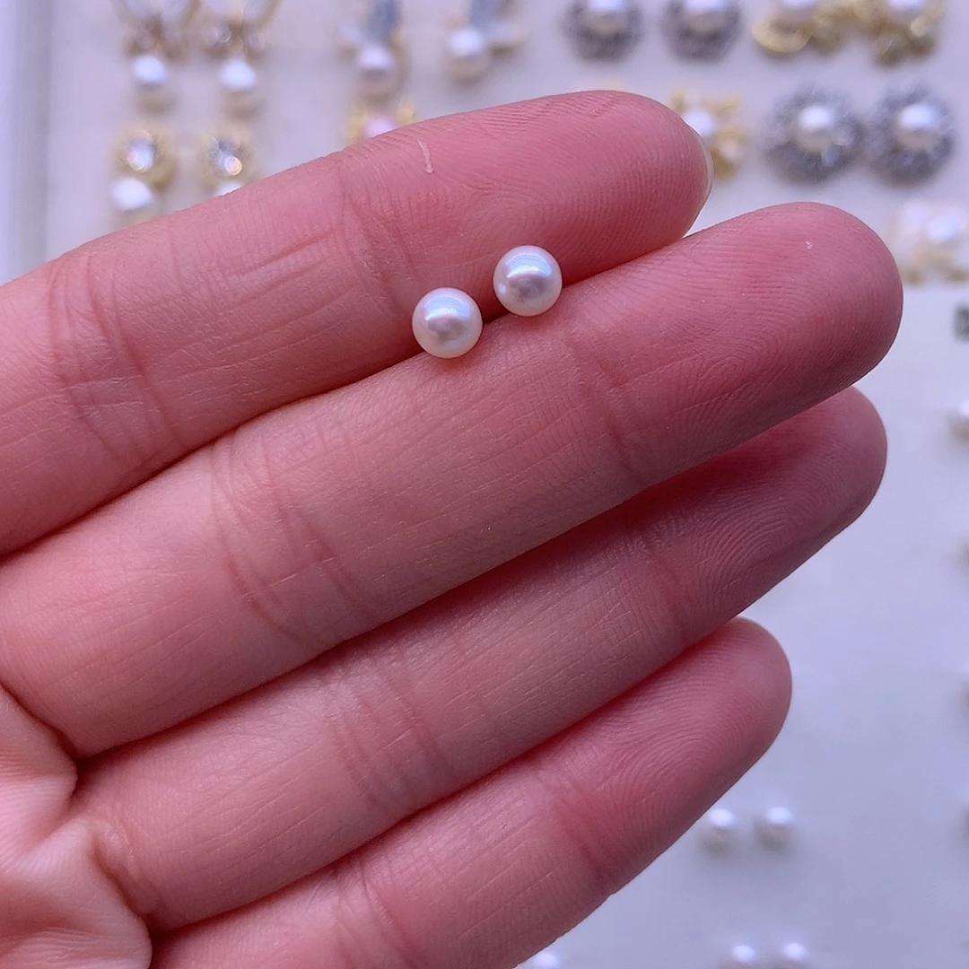 淡水珍珠耳饰合金