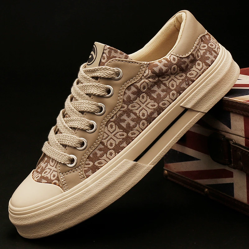 25860 男鞋秋季新款提花布鞋经典休闲鞋男士韩版潮鞋百搭帆布鞋