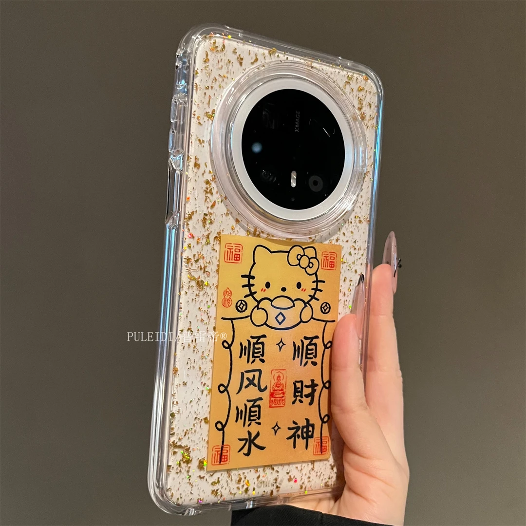 烫金锡箔元宝KT适用华为mate80ProMax手机壳mate70pro+可爱好运