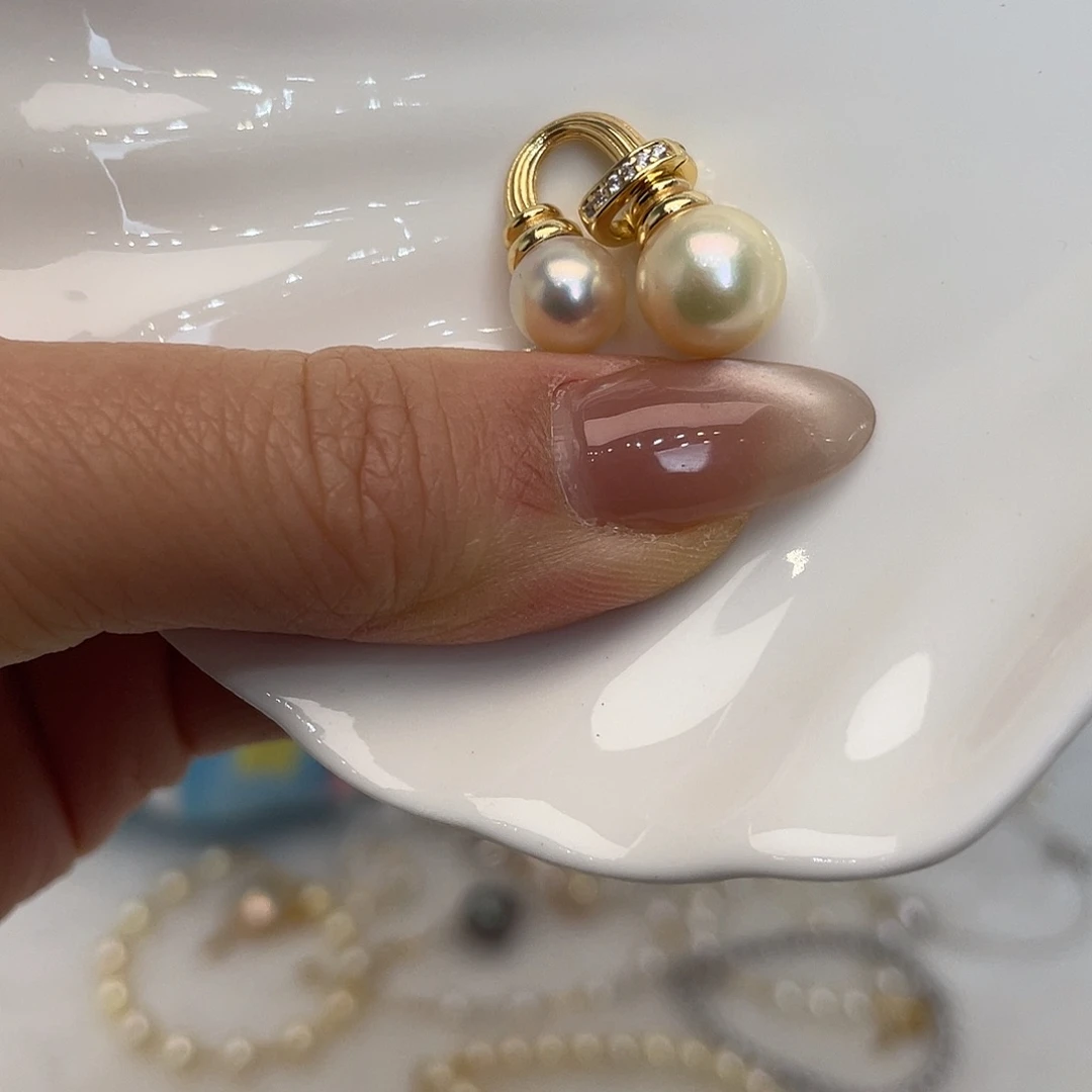 银S925镶嵌吊坠(不含链)海水珍珠