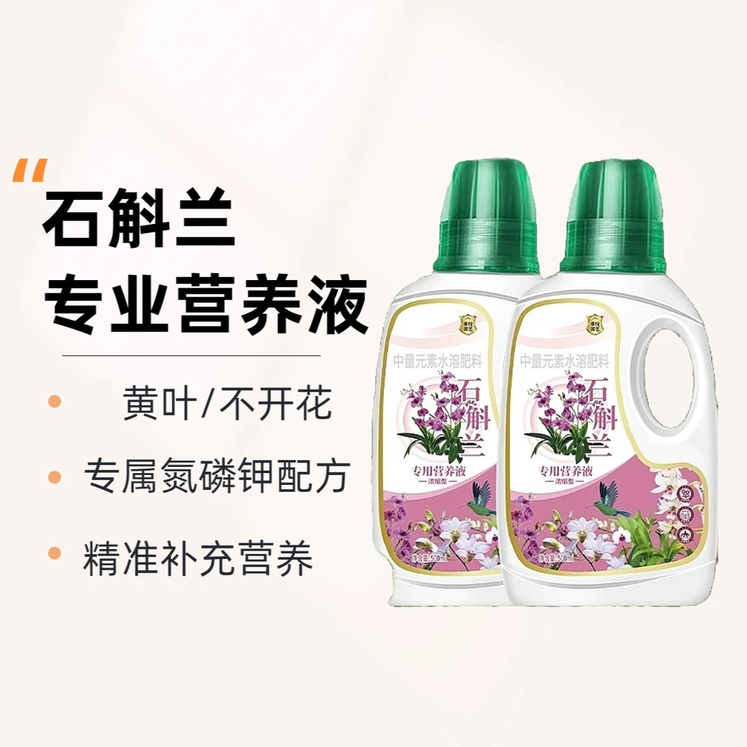 七彩香水石斛兰专用浓缩营养液紫云泼墨粉黛秋石斛专用肥料水溶肥