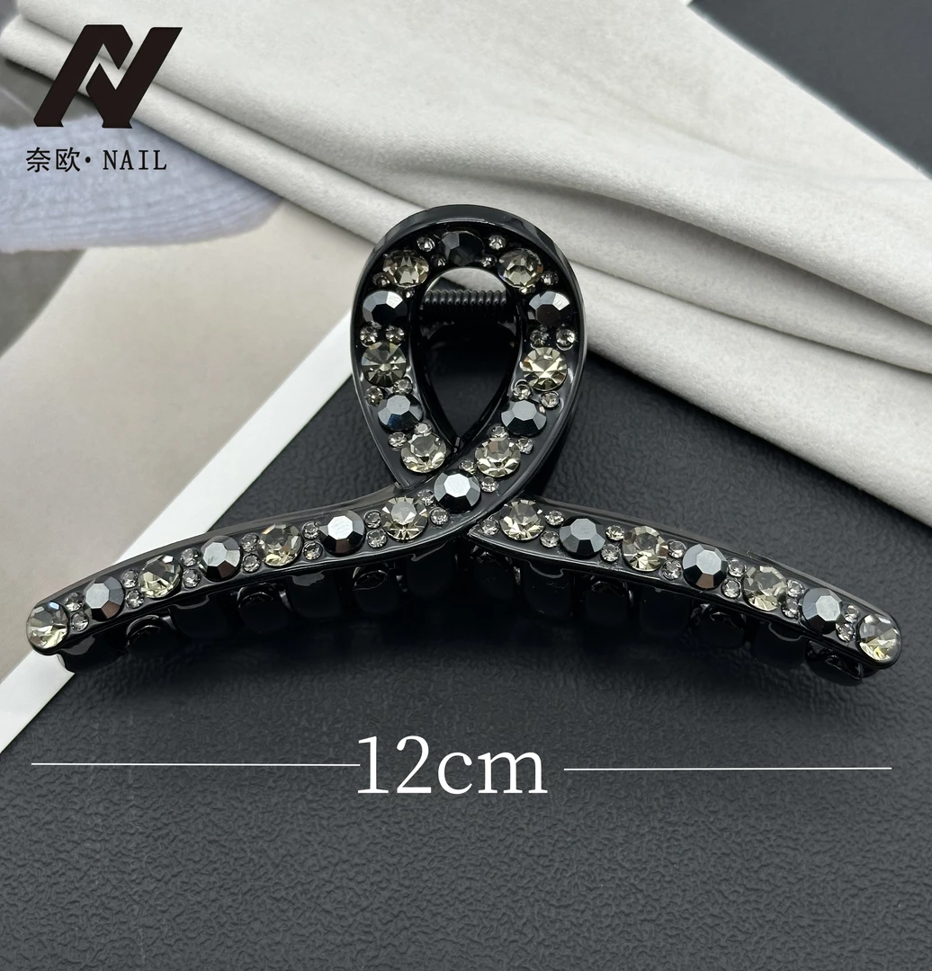 【NAIL·奈欧】设计师系列6235满钻双色钻鲨鱼夹大抓夹