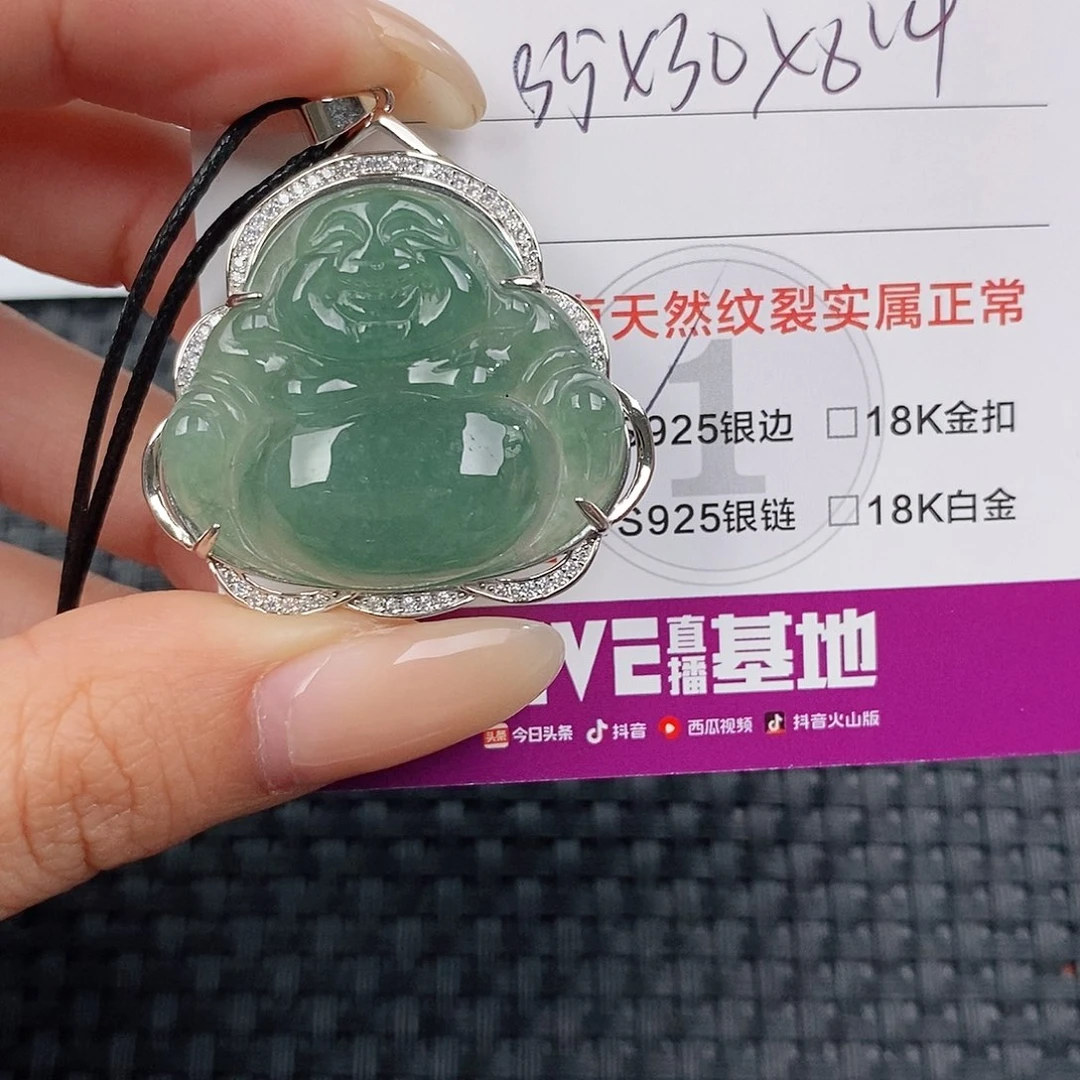 颈饰银S925镶嵌翡翠q