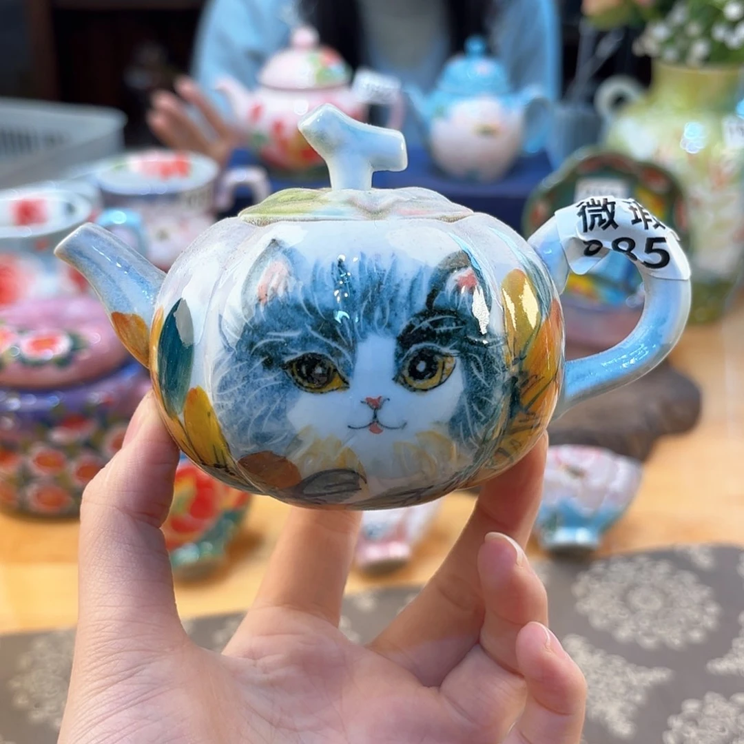 景德镇手绘高温釉下彩陶瓷茶具