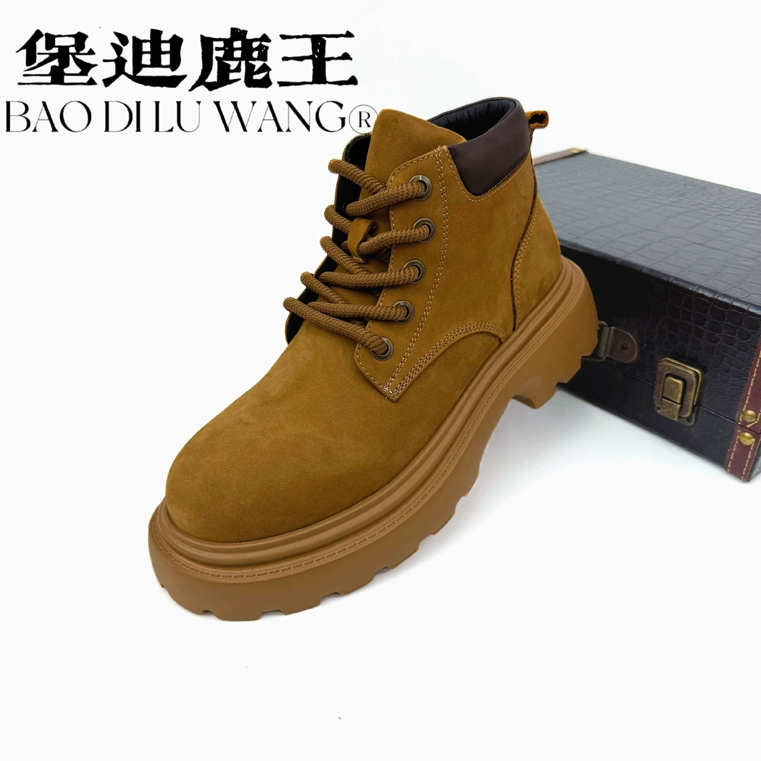 头层牛皮男靴子2025秋季新款真皮马丁靴轻便舒适发泡鞋底工装靴男