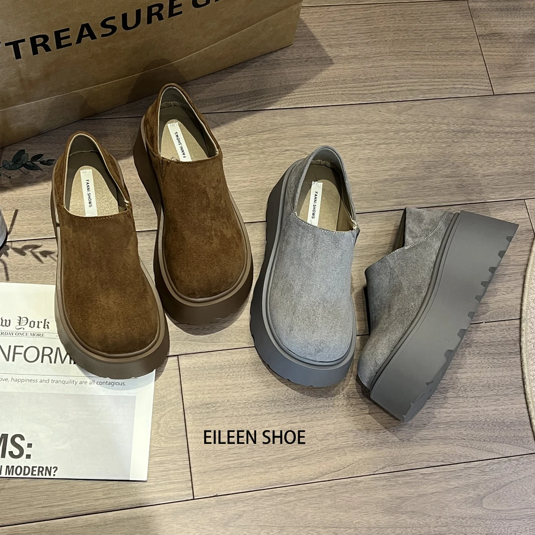 AQ-小个子厚底7cm增高勃肯鞋女鞋2025春季新款两穿乐福鞋单鞋潮