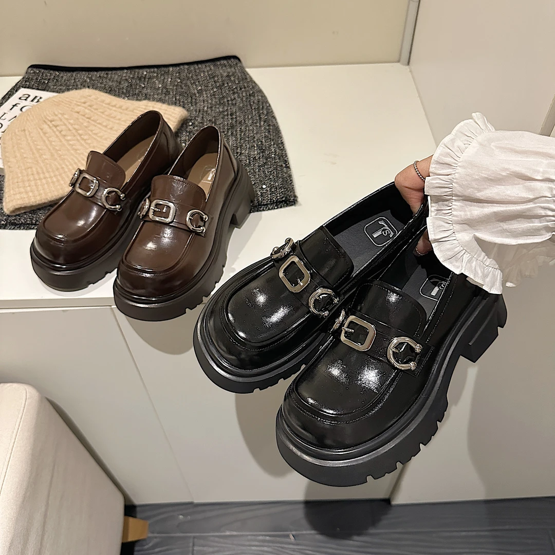 TS复古法式乐福鞋女2025春季新款时尚英伦风小皮鞋MTB57517-X-XD