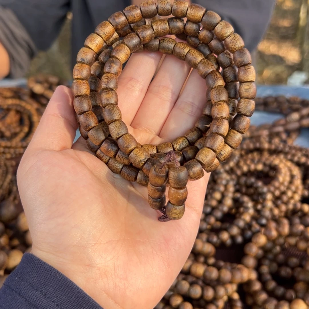 手串沉香卡8规格鼓珠多圈 30克+ 金沙叶多样发货一条