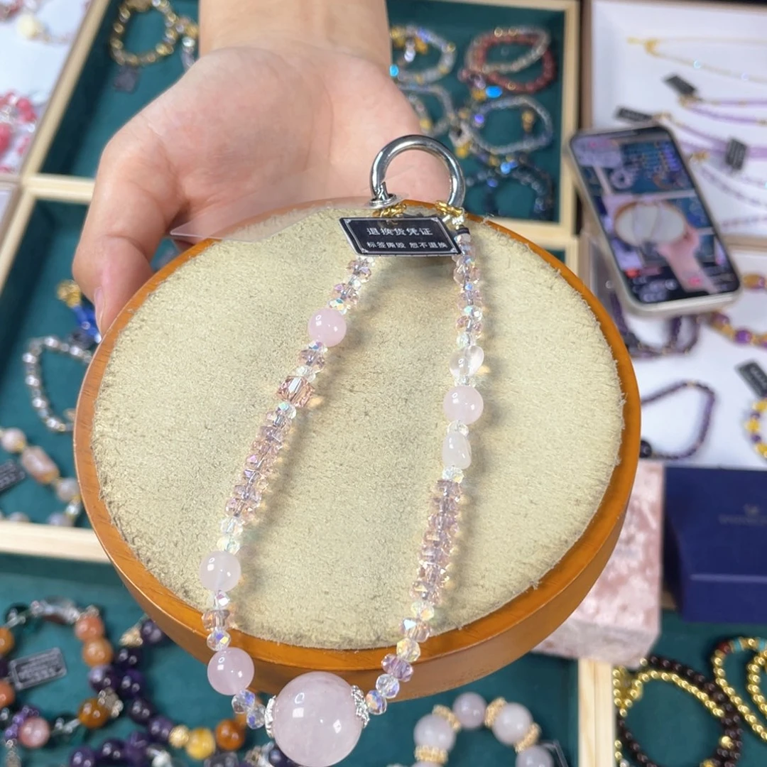 水晶手链银S925镀金镶嵌