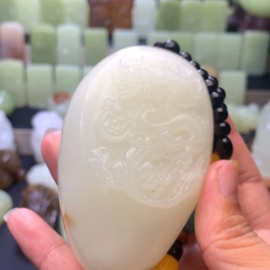石材方解石手把件