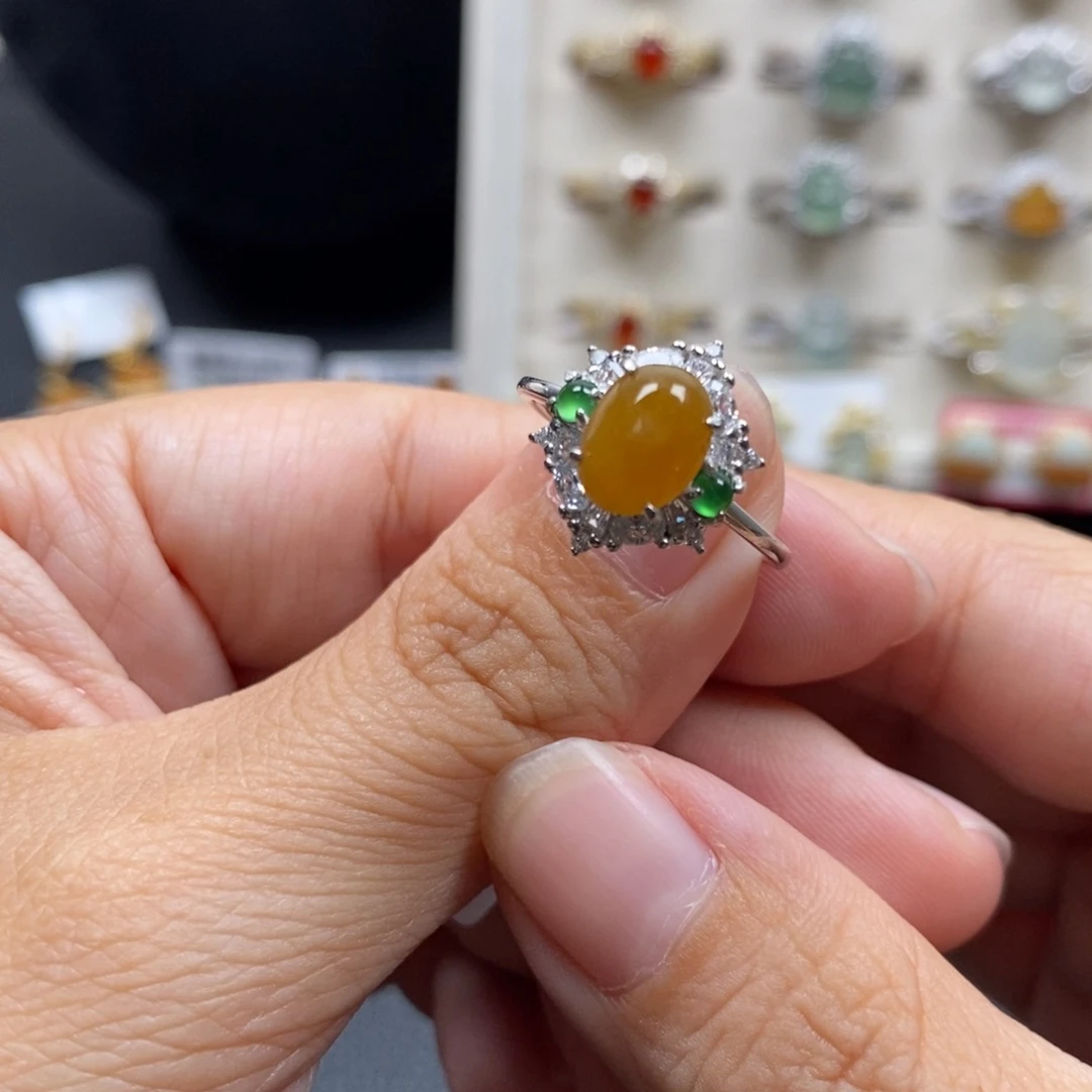 翡翠银S925镶嵌戒指