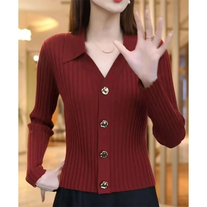 【流金岁月4】针织开衫女2025春季新款修身显瘦短款长袖内搭上衣