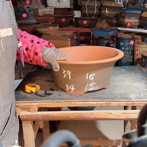 紫砂花盆大四角碗盆一个