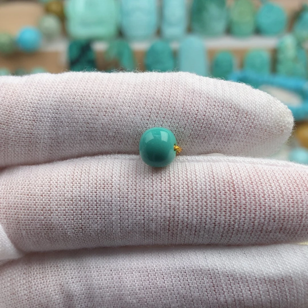 未镶嵌绿松石珠宝奇石7.6mm