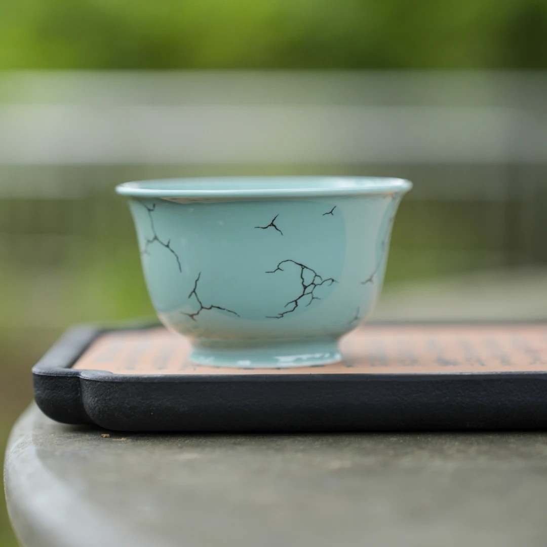 【西泠墨香上新】绿松釉复古主人杯HX0379