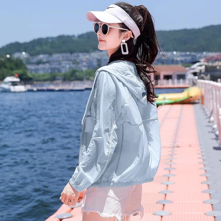 轻薄防晒衣女防紫外线韩版宽松白色简约时尚防晒服外套2025夏新款
