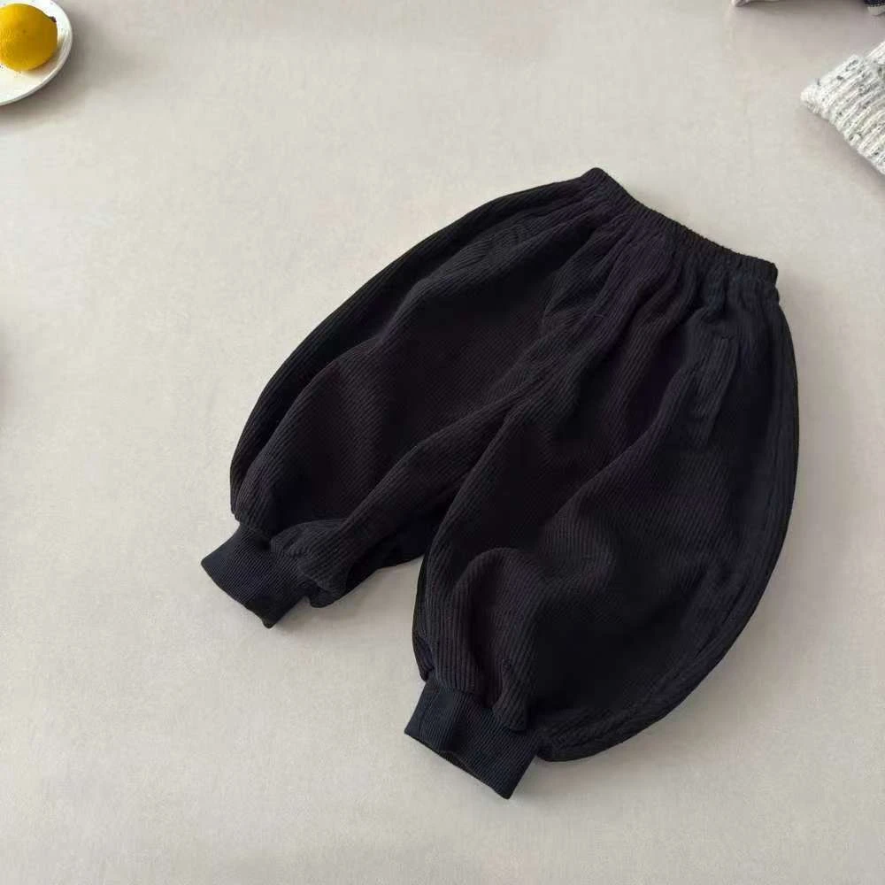 【加绒】男女通用森系原创设计休闲裤童装加绒棉裤