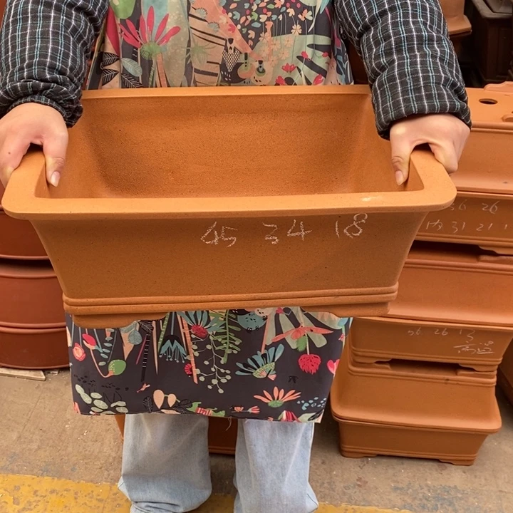 花盆紫砂只顾看手机的小