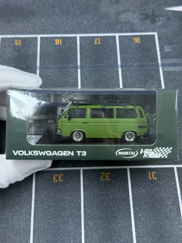 Mortal 1:64 大众 T3 低趴 带车顶自行车 合金汽车模型