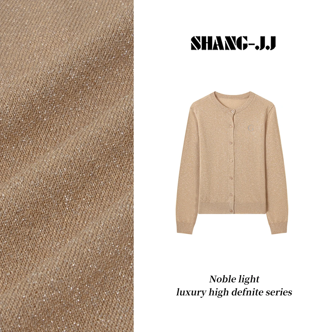 SHANG-JJ【鎏金开衫】25ss新款混纺气质设计师时髦感开衫q133599p