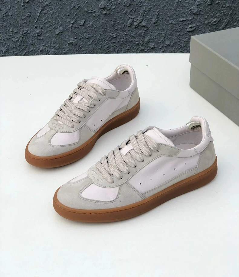 太软了外贸牛皮德训鞋软牛皮任意弯曲运动休闲鞋板鞋情侣鞋