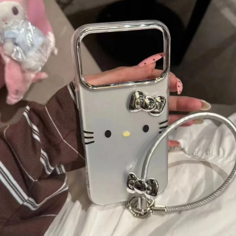 银底蝴蝶结猫咪适用于iPhone17promax手机壳16少女心15可爱14卡通