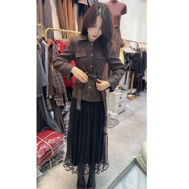 法式时尚可调节翻领女小香风外套百搭显瘦上衣减龄气质2059