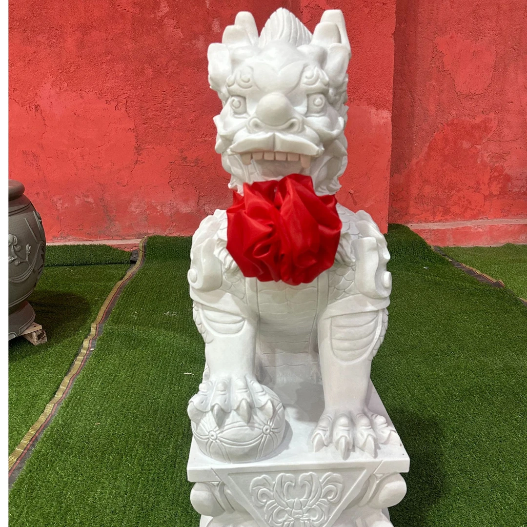 汉白玉麒麟 高度100cm长53cm宽35 重600 包邮拍