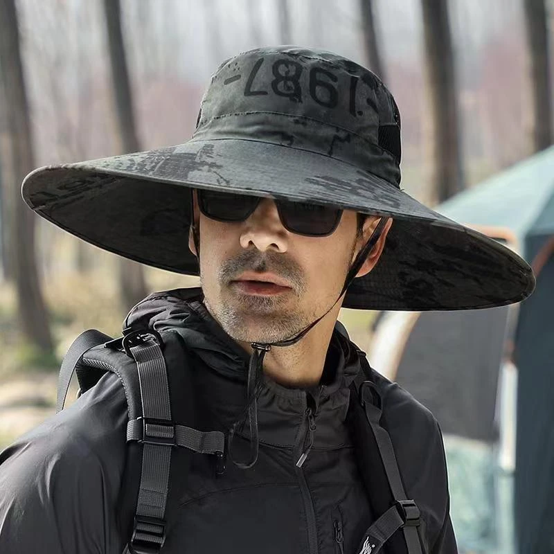 2025太阳帽子男防晒帽渔夫帽夏户外钓鱼防紫外线遮脸凉帽遮阳帽