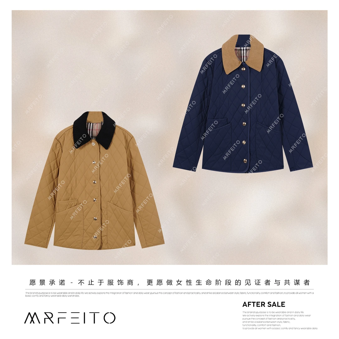 MRFEITO【黄金甲】绗缝棉巴恩风温控棉服外套H368W02D33834