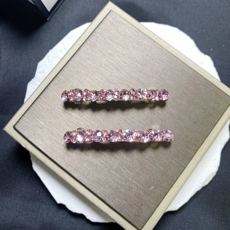 L368粉色一字弹簧夹6厘米