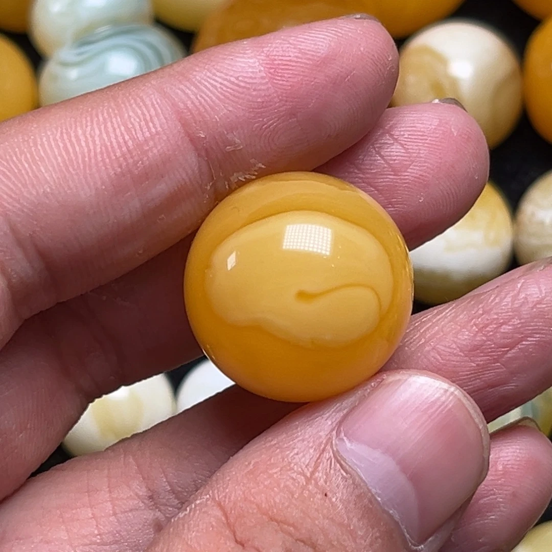 琥珀未镶嵌裸石蜜蜡焦皮特色“木鱼”23加