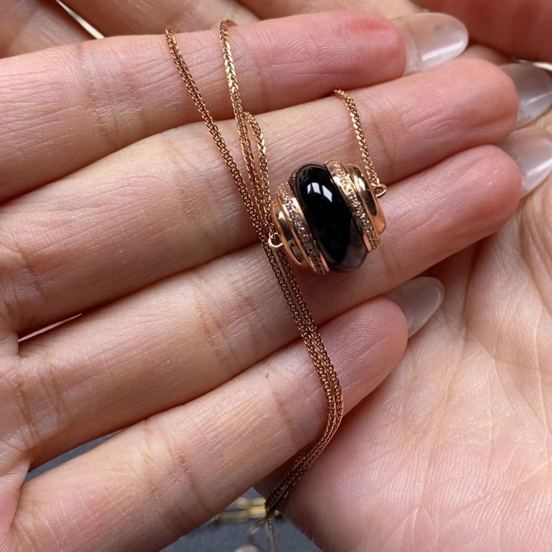 翡翠颈饰18K金镶嵌憧*路路通