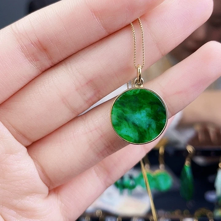 翡翠颈饰银S925镶嵌饰品