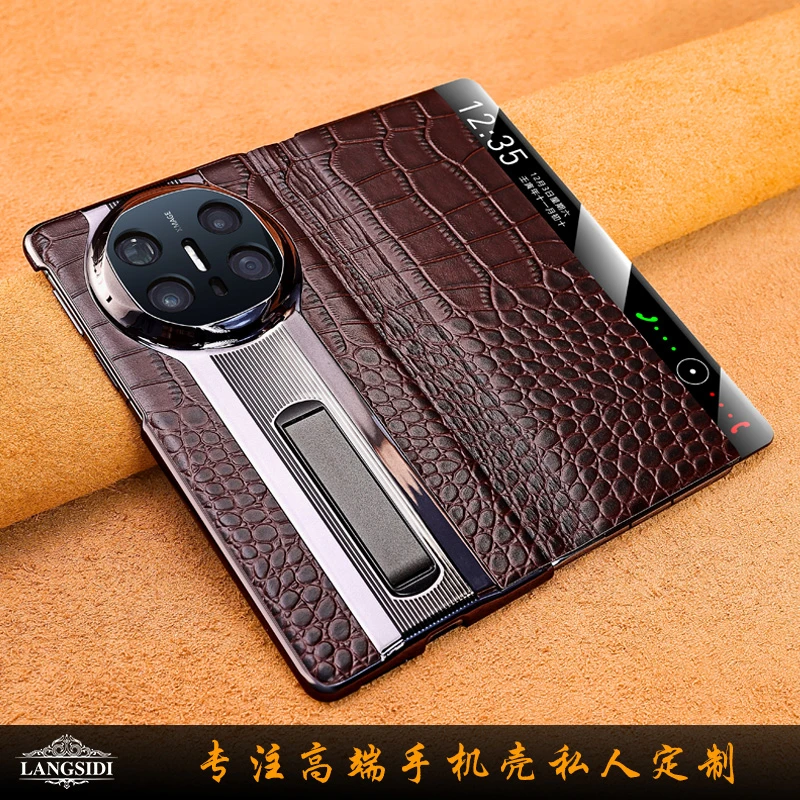 适用华为matex6手机壳真皮秒变保时捷支架新款x5/x3磁吸翻盖商务